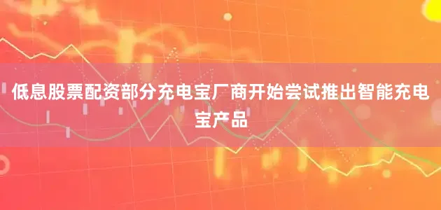 低息股票配资部分充电宝厂商开始尝试推出智能充电宝产品